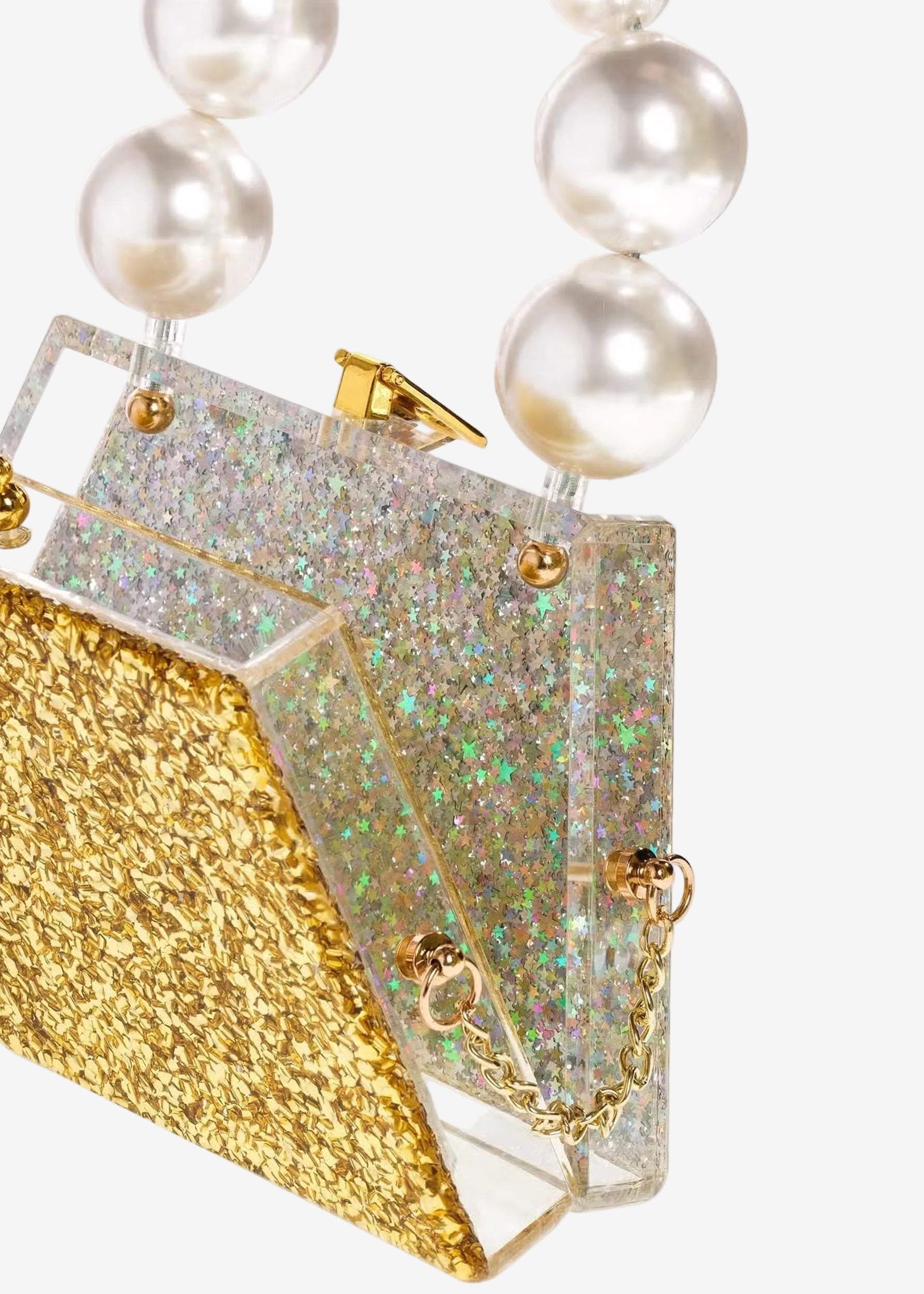 Clutch with pearl handle