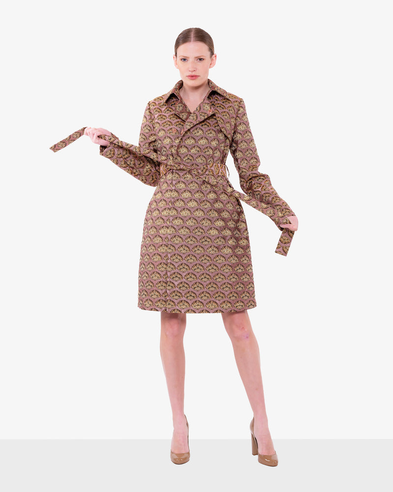 Brocade trench coat