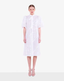 Shirt dress with stand-up collar