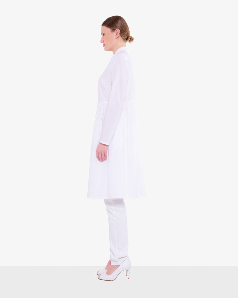 Shirt dress with stand-up collar