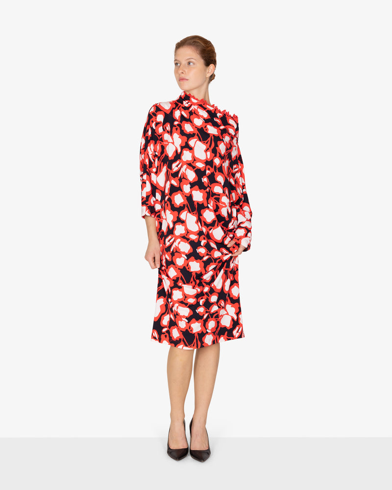 Jersey dress with motif print