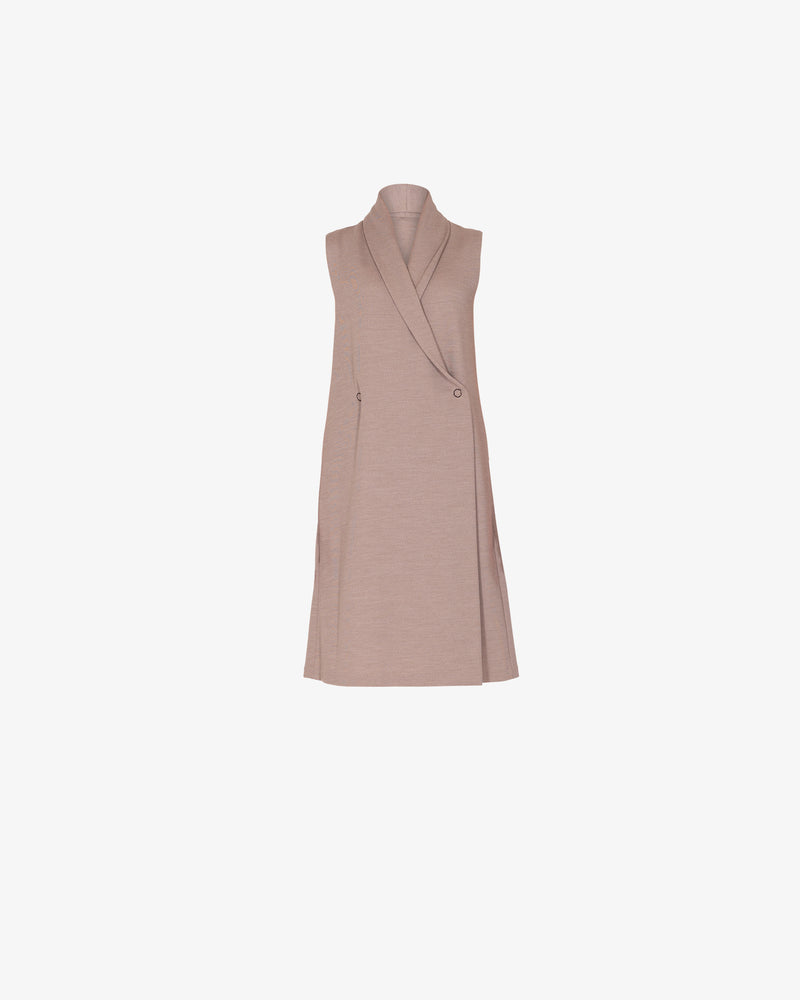 Knitted vest with shawl collar