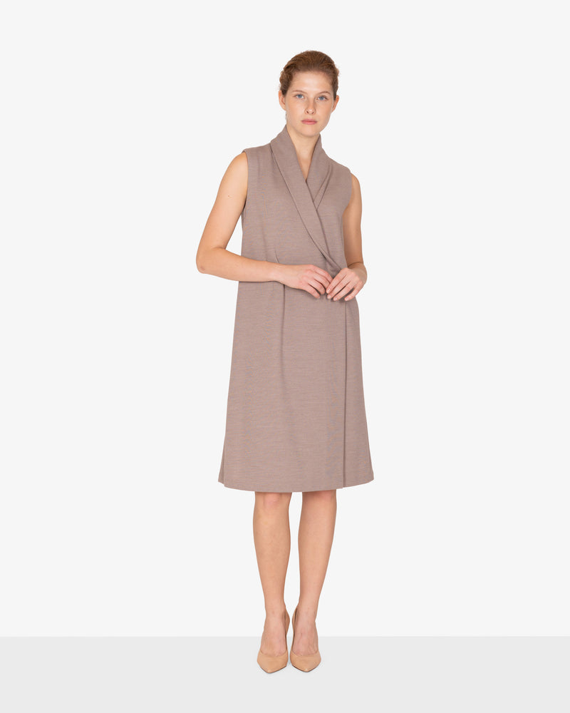 Knitted vest with shawl collar