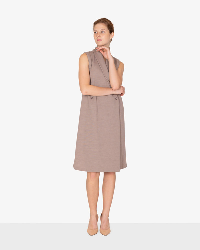 Knitted vest with shawl collar