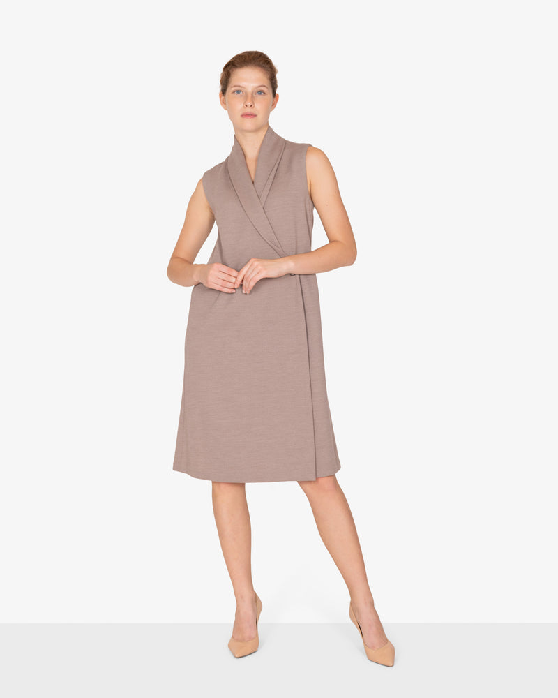 Knitted vest with shawl collar