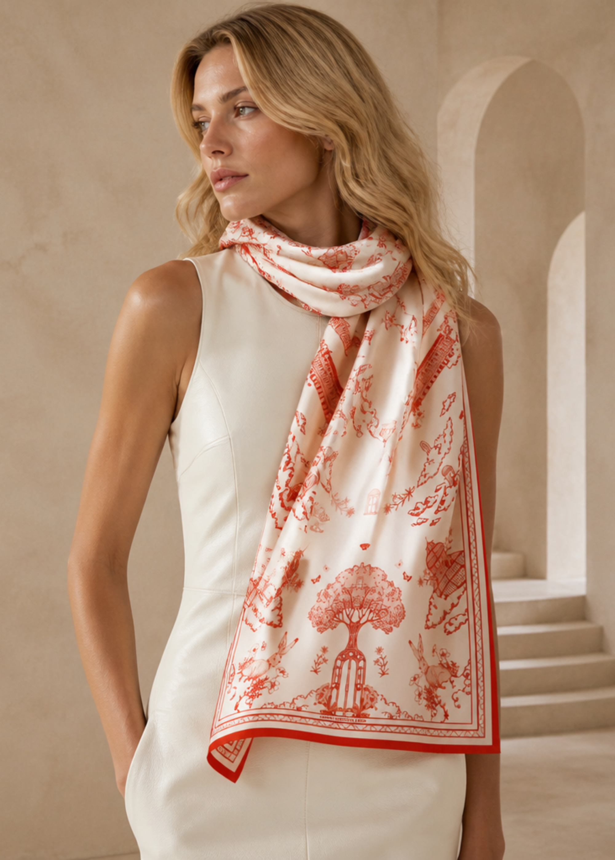 Silk scarf 70 x 220