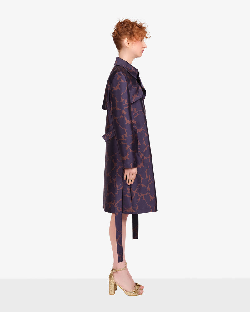 Trench coat with a printed motif