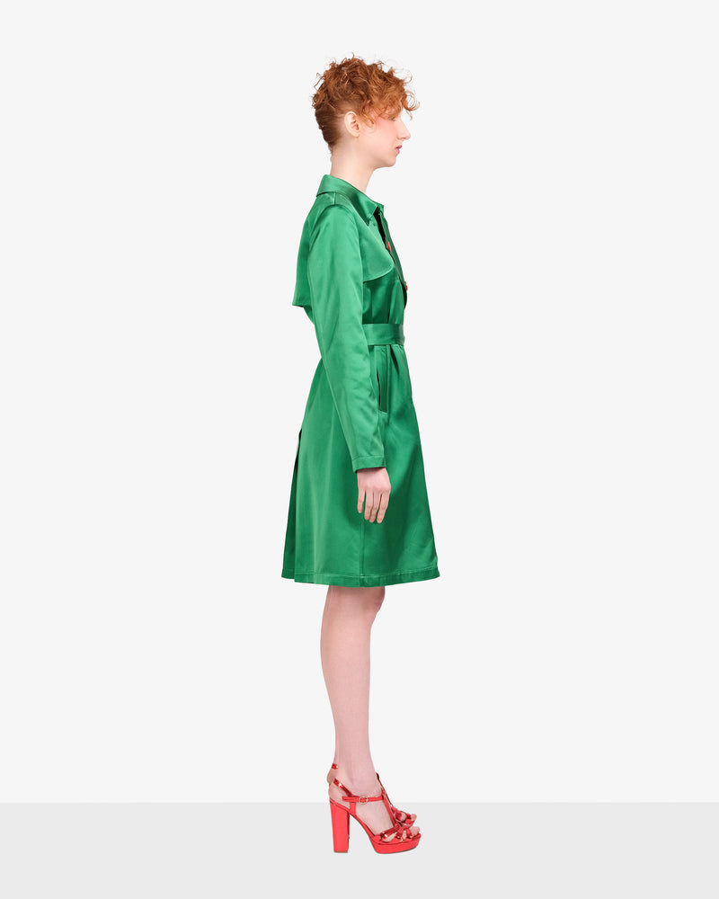 Green duchess trench coat