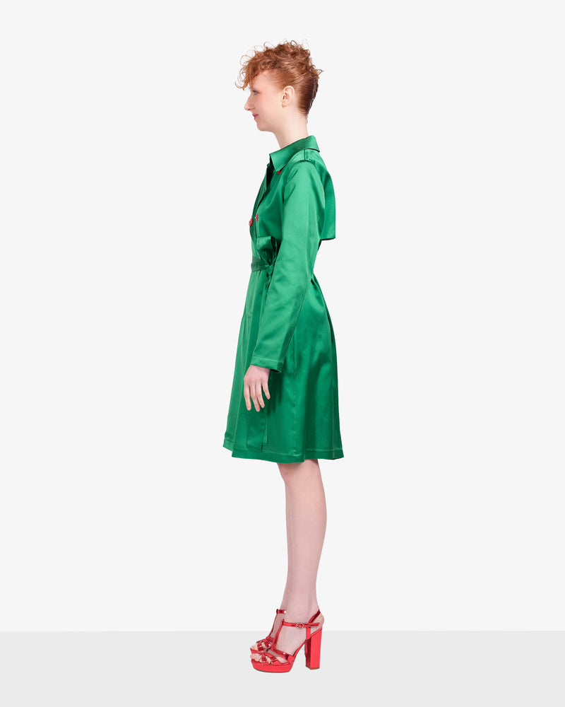 Green duchess trench coat