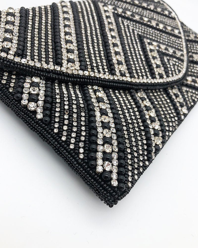 Embroidered clutch