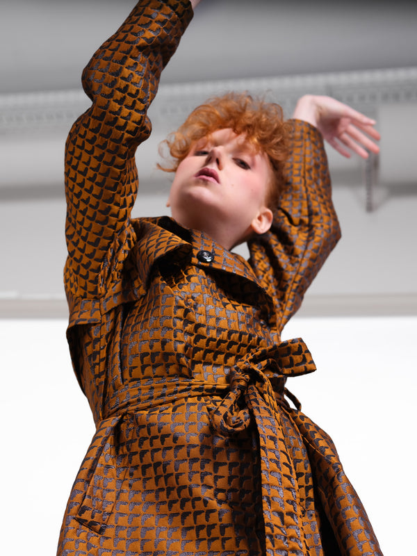 Brocade trench coat