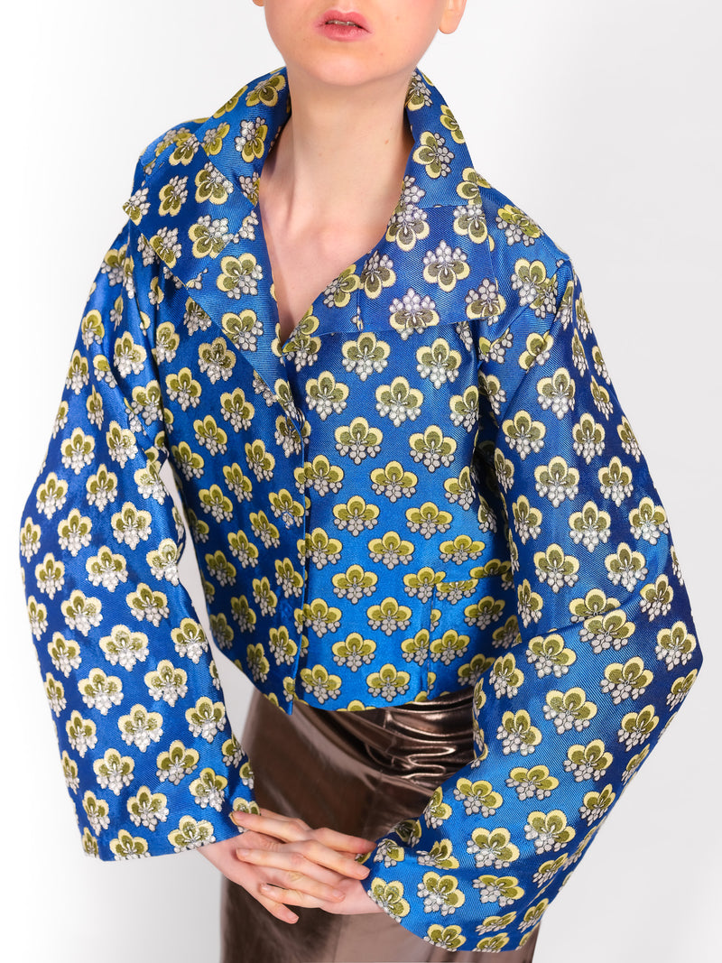 JCH Atelier – Brokat Jacke mit Druckverschluss
