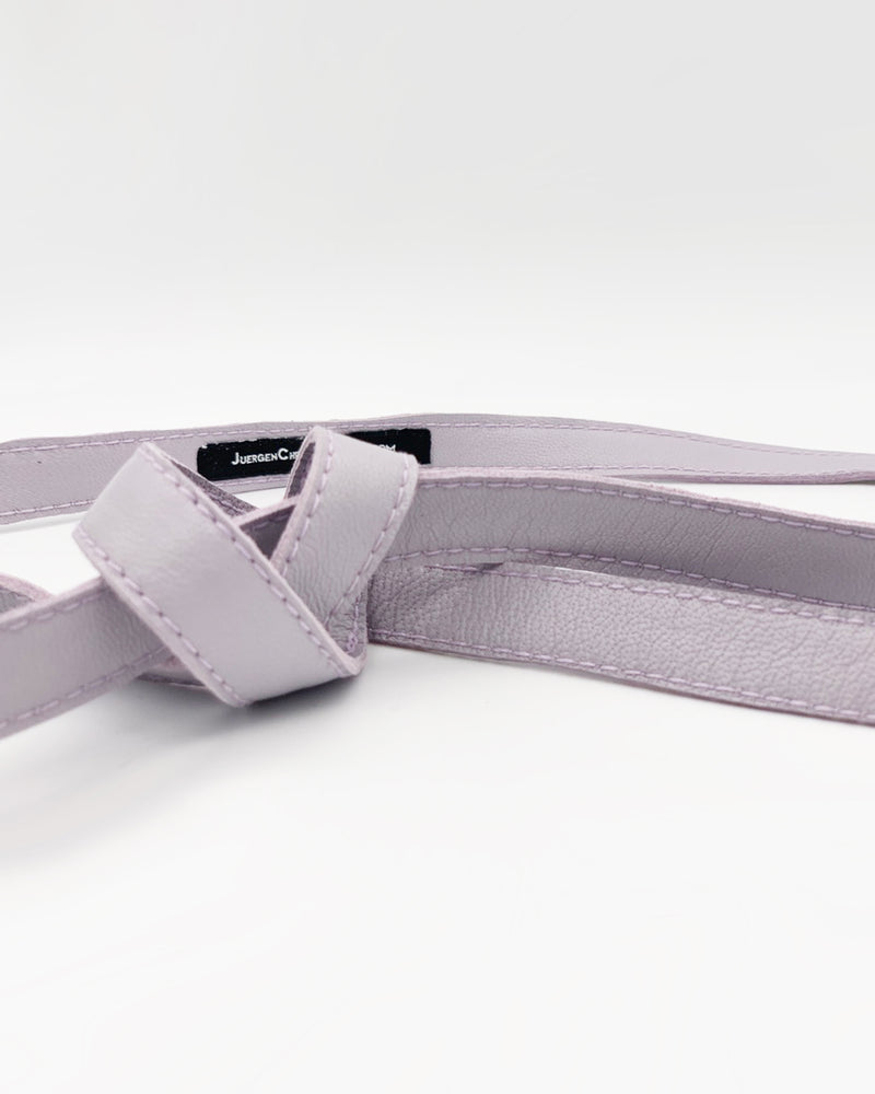 Leather tie belt lilac
