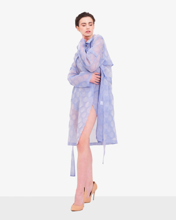 Silk organza trench coat