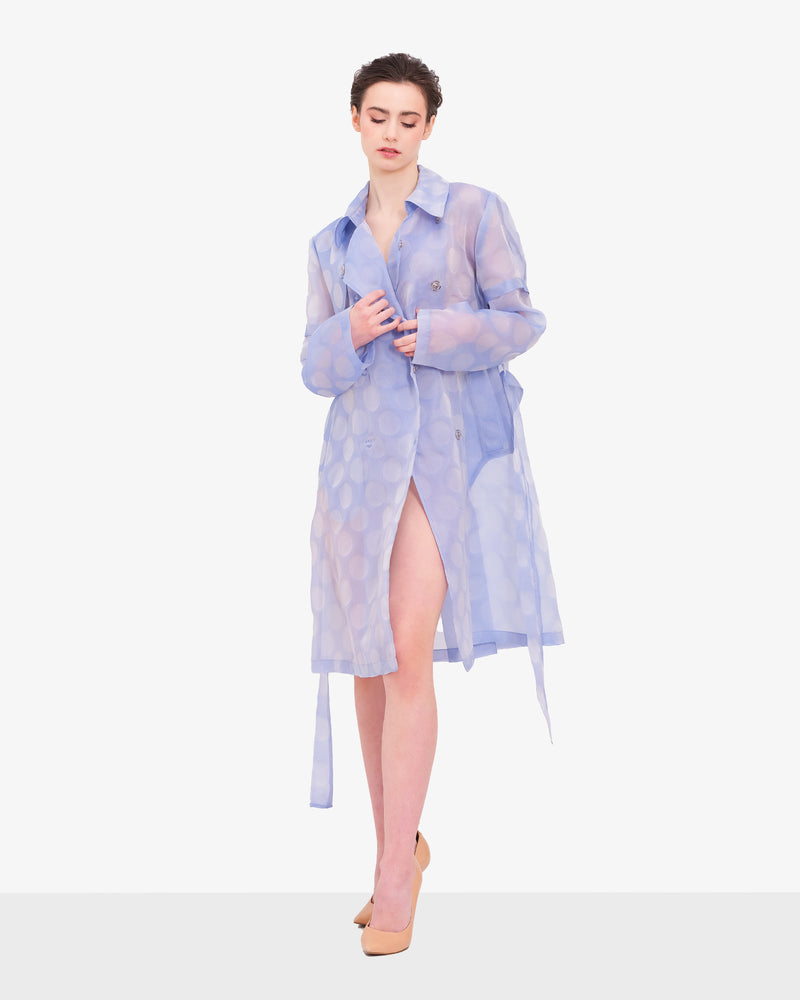 Silk organza trench coat