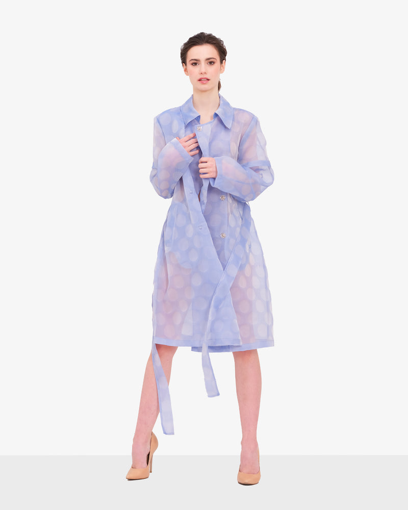 Silk organza trench coat