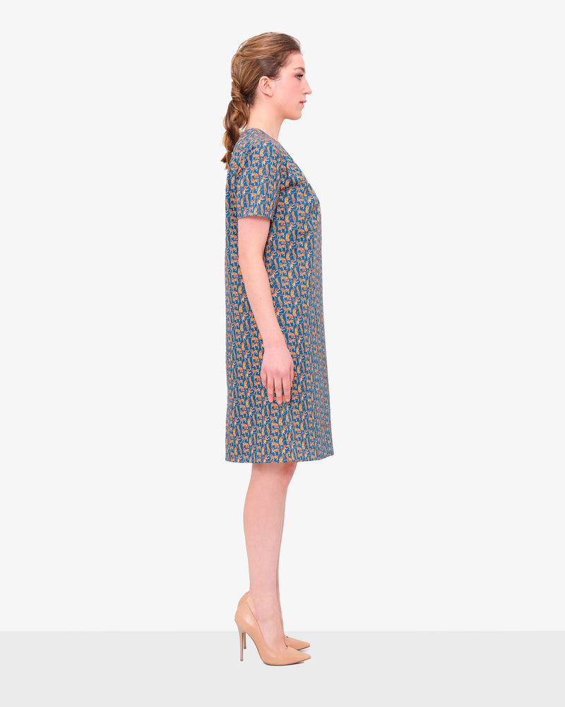 JCH Atelier - Midi dress with a motif print