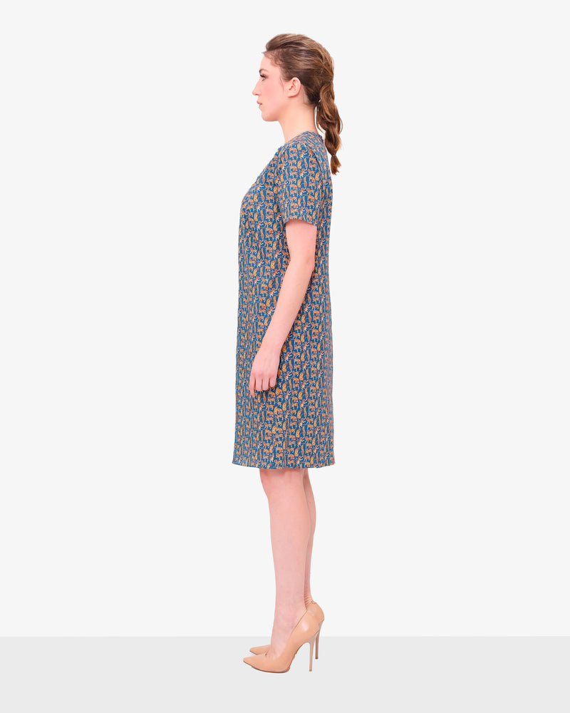 JCH Atelier - Midi dress with a motif print