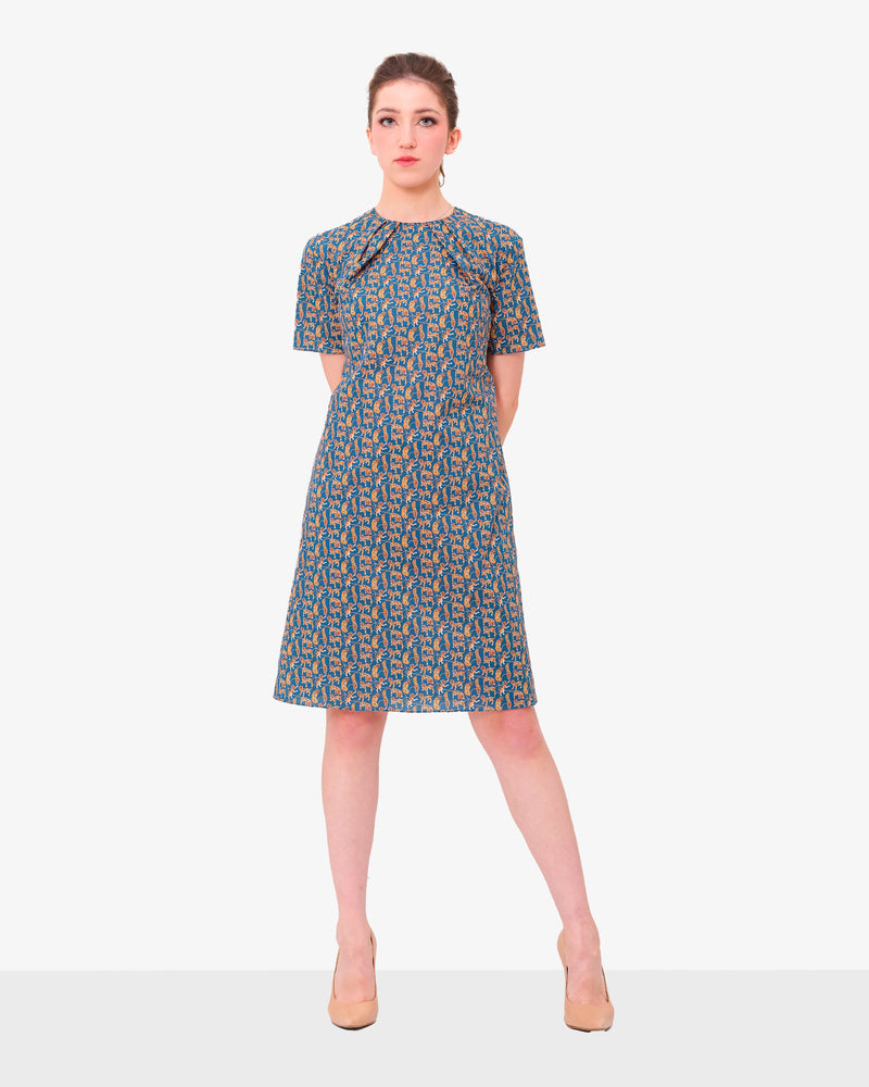 JCH Atelier - Midi dress with a motif print
