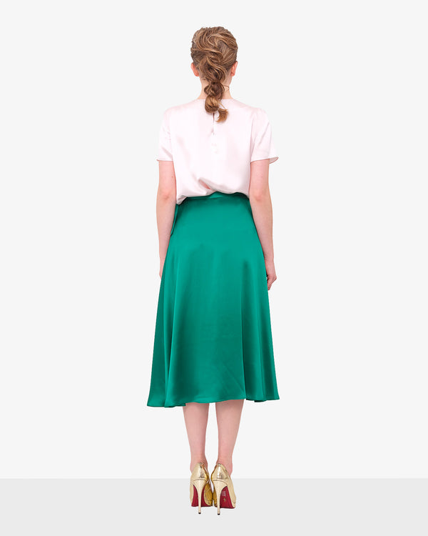 Silk satin wrap skirt