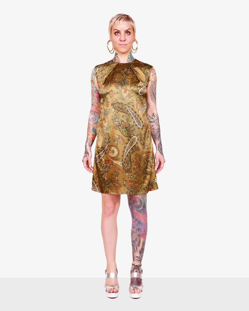 Silk dress with paisley pattern