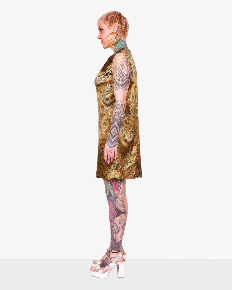 Silk dress with paisley pattern
