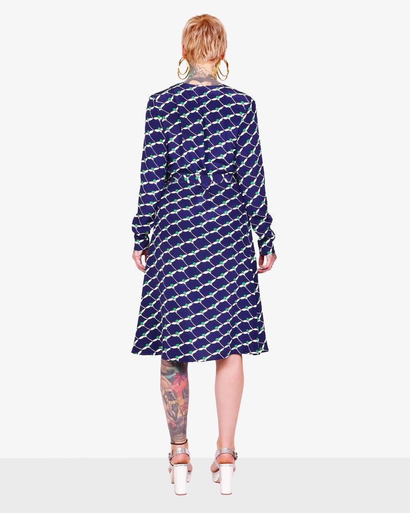 Patterned silk wrap dress